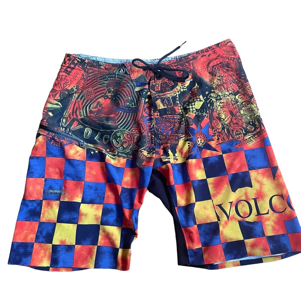 Volcom Orange an Blue Extreme Breathable Skater Shorts